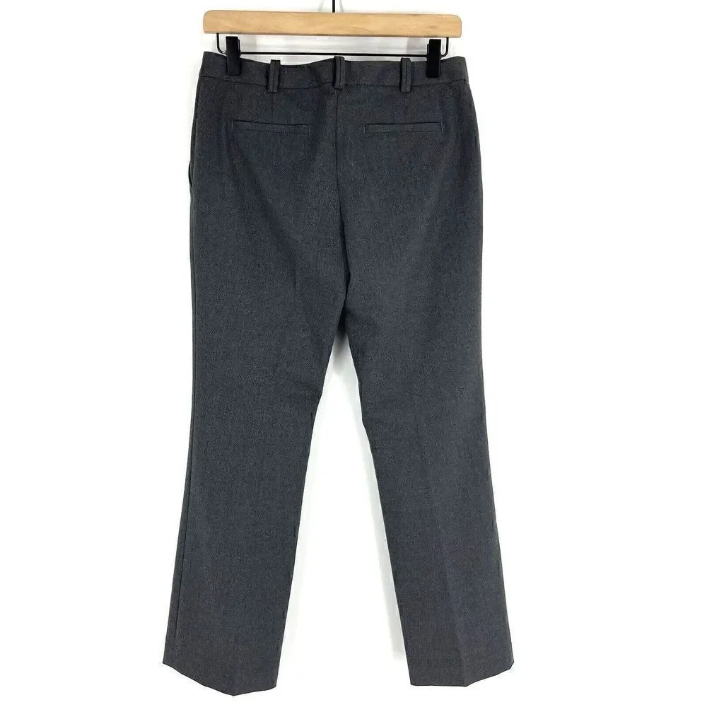 Tory Burch Dress Pants Size 4 Women Gray Wool Kane Wide Leg Trouser Ankle Pocket
